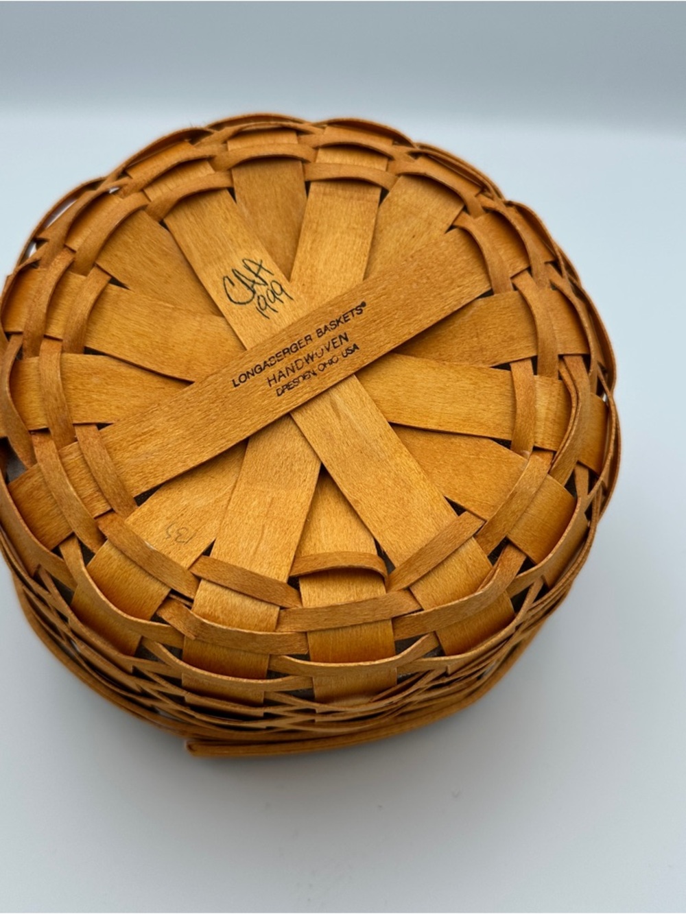 Longaberger Button Basket 7” 1999 w/ Liner Divider Floral Complete Set - Picture 5 of 14